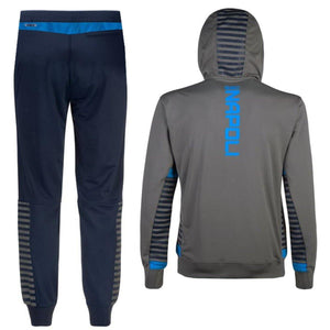 SSC Napoli grey/blue hooded presentation soccer tracksuit 2019/20 - Kappa - SoccerTracksuits.com