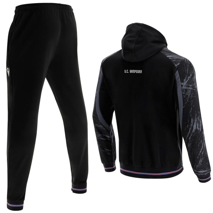 UC Sampdoria black presentation soccer tracksuit 2021/22 - Macron