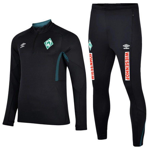 Werder Bremen soccer black training technical tracksuit 2020 - Umbro - SoccerTracksuits.com